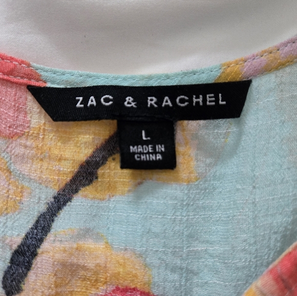 Zac & Rachel Green Blouse with Tie Front and 3/4 Sleeves - Picture 7 of 7